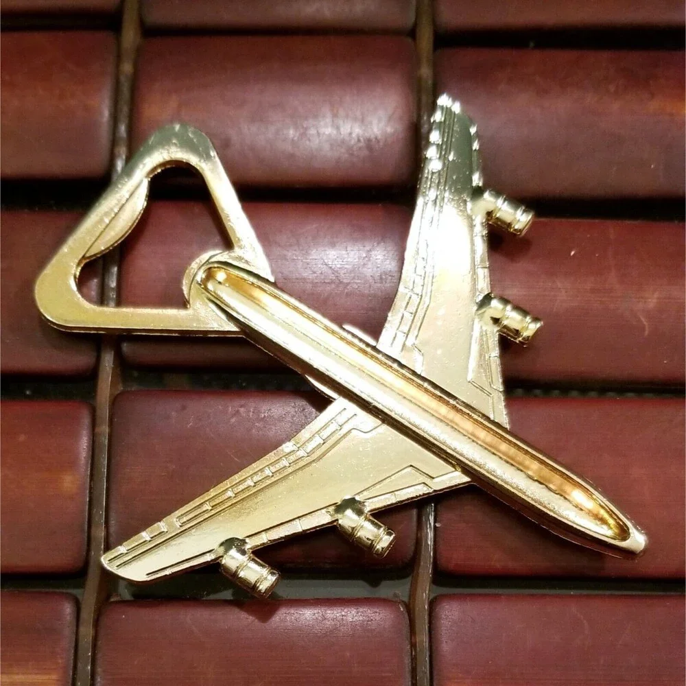 Our Adventure Begins Jet Airplane Bottle Opener Gold-tone New In Box 4